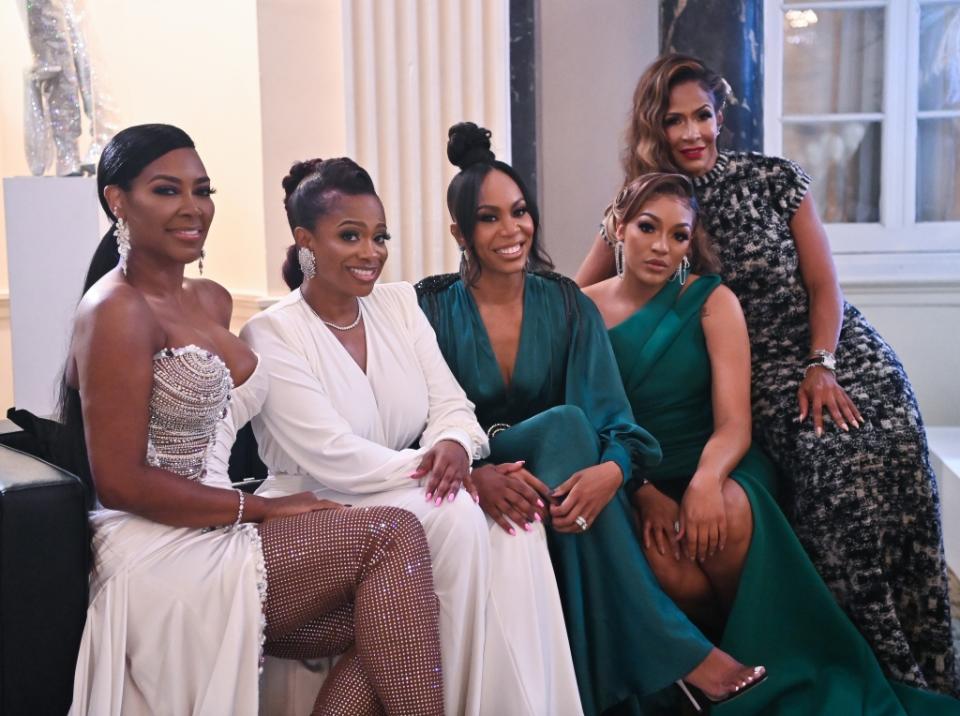 ATLANTA, GA – OCTOBER 26: Kenya Moore, Kandi Burruss, Sanya Richards-Ross, Drew Sidora and Sheree Whitfield attend Le’Archive Retrospective By Marlo Hampton at the Biltmore Hotel on October 26, 2021 in Atlanta, Georgia.(Photo by Prince Williams/Wireimage)