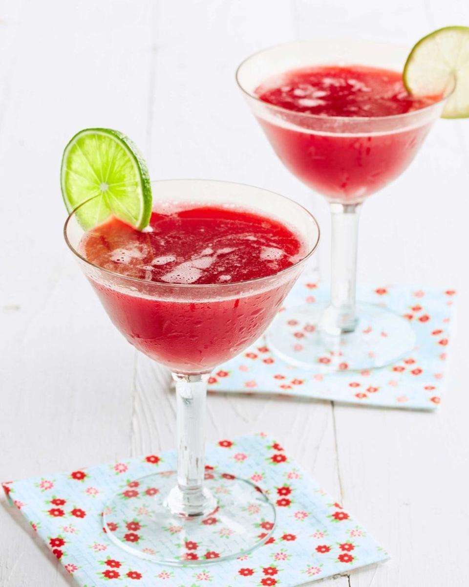 <p>Made with rum, lime juice, fresh cherries, and a hint of maraschino liqueur, this light and bright drink is ideal for all your patriotic festivities. </p><p><strong><em>Get the recipe at <a href="https://www.countryliving.com/food-drinks/recipes/a38959/honeyed-cherry-daiquiri-recipe/" rel="nofollow noopener" target="_blank" data-ylk="slk:Country Living;elm:context_link;itc:0;sec:content-canvas" class="link ">Country Living</a>. </em></strong></p>