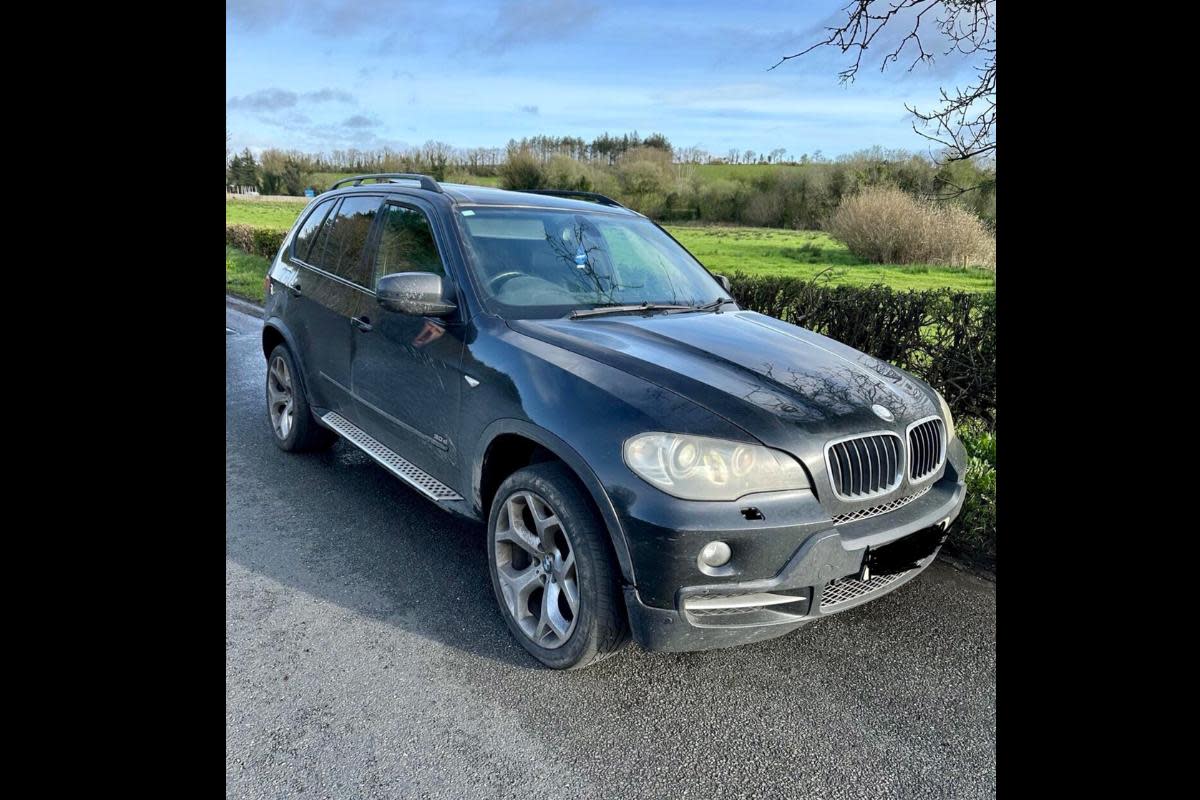 A BMW X5 jeep, stolen from an address in Armagh, was recovered in Kesh. <i>(Image: PSNI Fermanagh and Omagh.)</i>