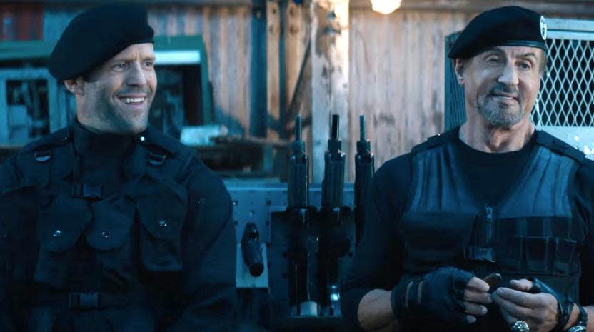 Imagen de Jason Statham y Sylvester Stallone en Los Indestructibles 4 (Crédito: Lionsgate)