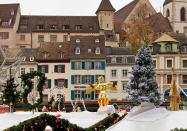 <p><span class="redactor-unlink">Life-sized advent windows</span> have become annual traditions in some Swiss towns. Houses <a href="https://www.housebeautiful.com/lifestyle/g13788630/vintage-christmas-decorations-trends/" rel="nofollow noopener" target="_blank" data-ylk="slk:take turns decorating;elm:context_link;itc:0;sec:content-canvas" class="link ">take turns decorating</a> one of their windows each day leading up to Christmas and when your house’s day comes up, you're expected to host a party for the villagers.</p>
