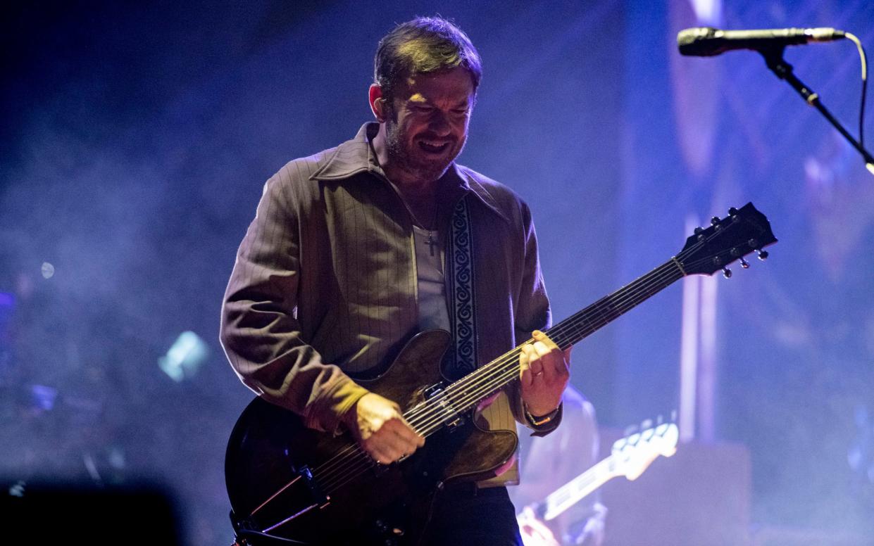 Kings of Leon's Caleb Followill at London's O2 Arena last night - Dafydd Owen / Avalon