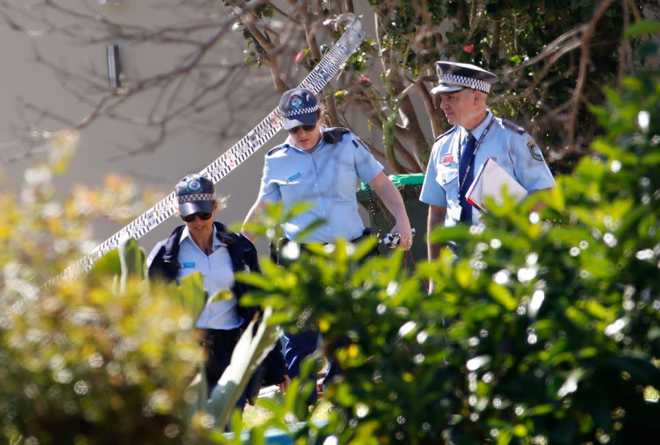 Police at the scene on Marine Avenue. Source: AAP