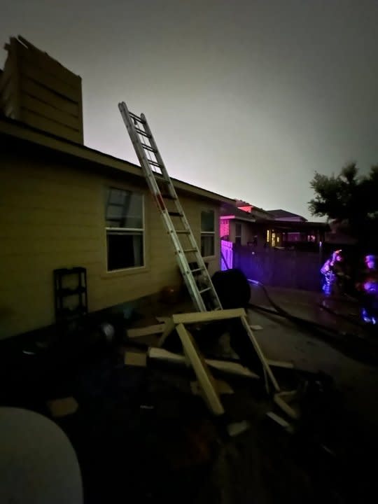 Fire crews respond to structure fire caused by lightning strike in northeast Austin (AFD photo)