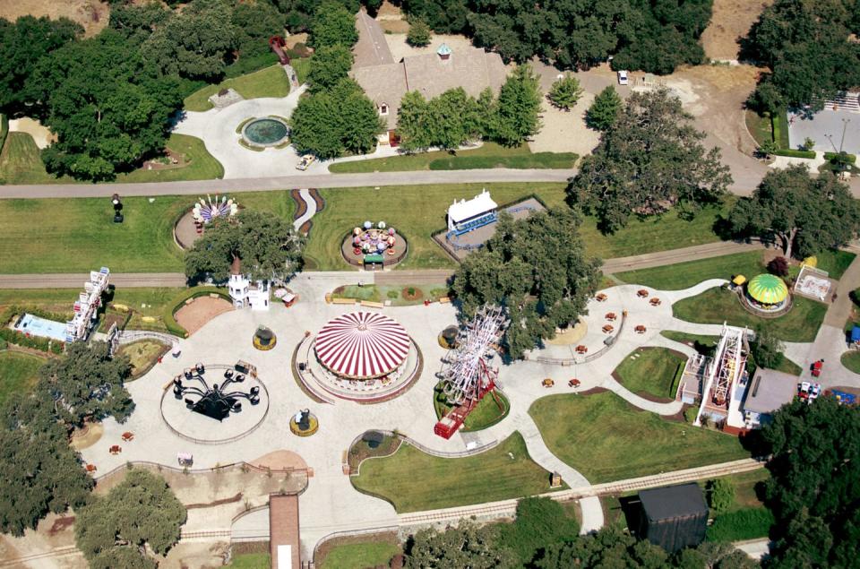 Photo credit: An aerial view of Jackson's Neverland theme park taken in 2011. 