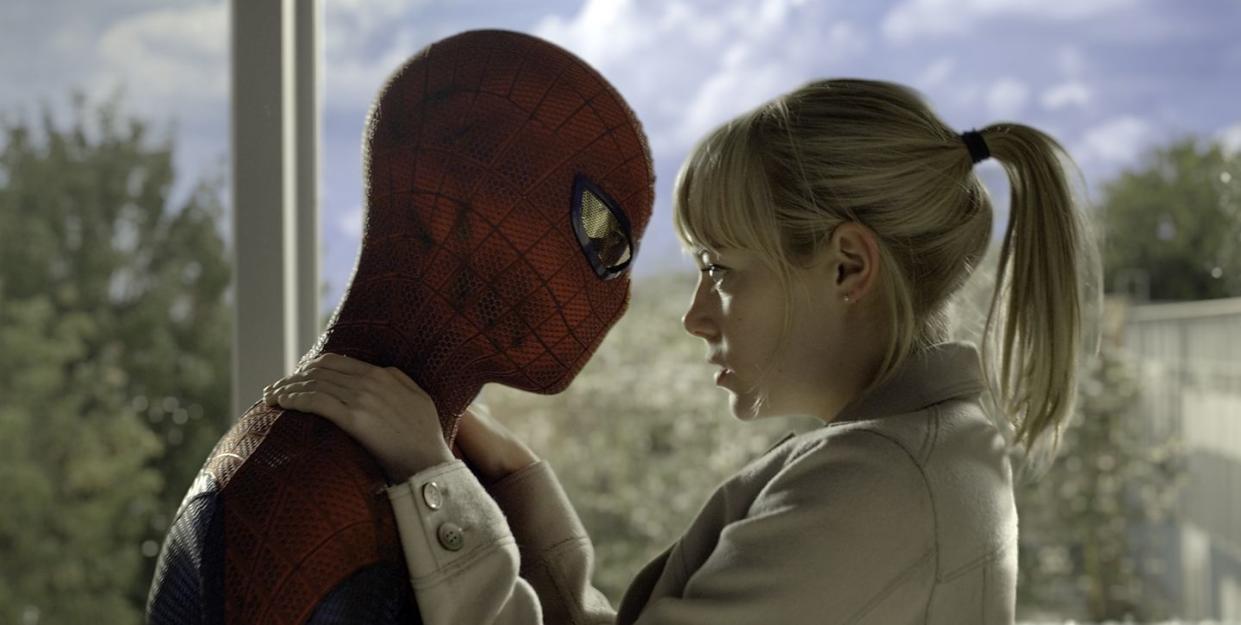 andrew garfield as spider man and emma stone star in the amazing spider man