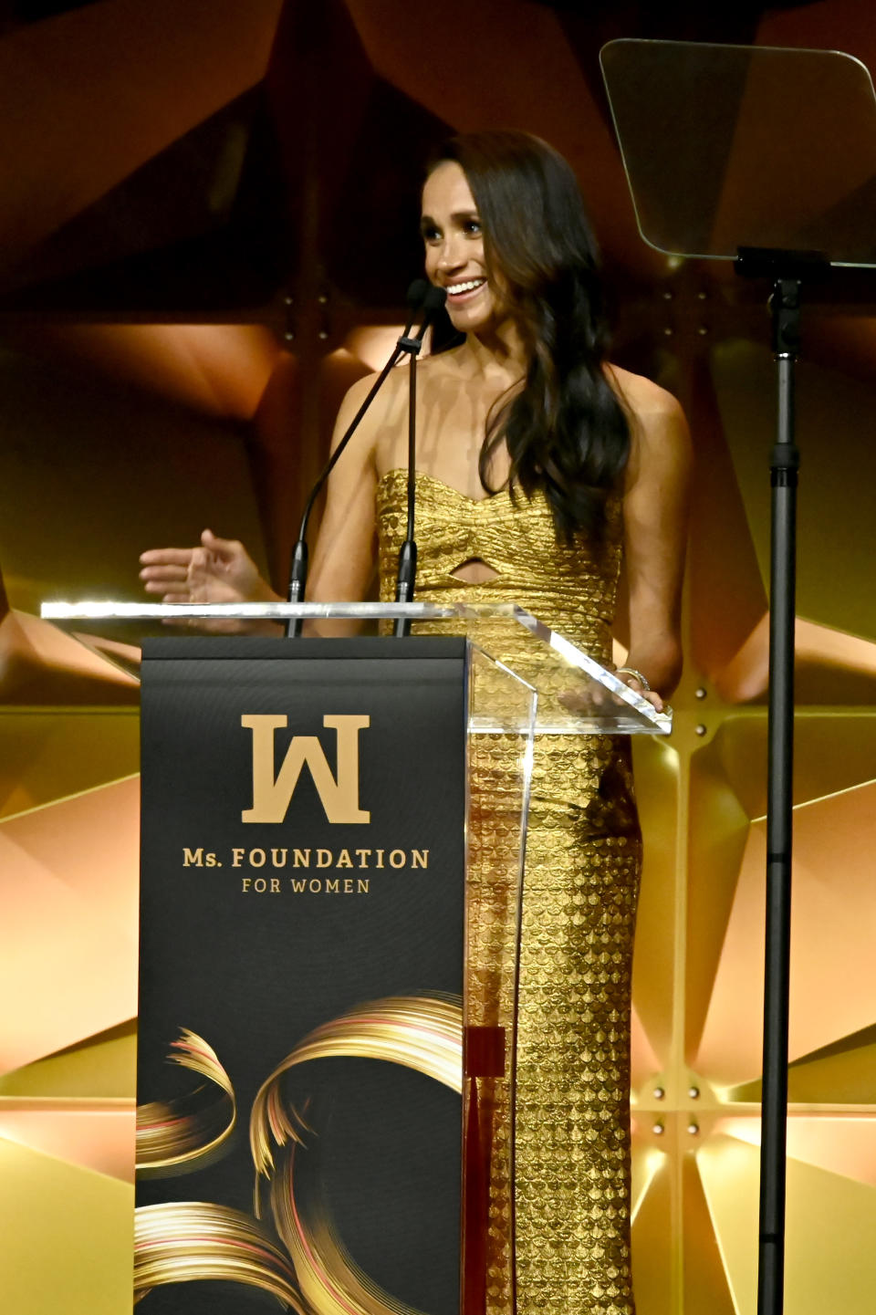 Woman of Vision Meghan, The Duchess of Sussex speaks onstage during the Ms. Foundation Women of Vision Awards