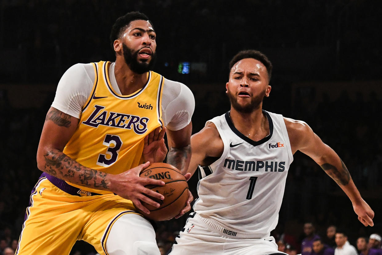 Anthony Davis had a huge night against the Grizzlies and set a Lakers record in the process. (Richard Mackson/Reuters)