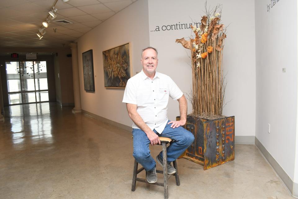 Artist David Crain is a resident artist at River Oaks Square Arts Center in downtown Alexandria where his work is on exhibit in the center's Galerie des Amis until Aug. 6. The title of his solo exhibit is "...a continuum..." which represents his journey from graphic design to fine art.