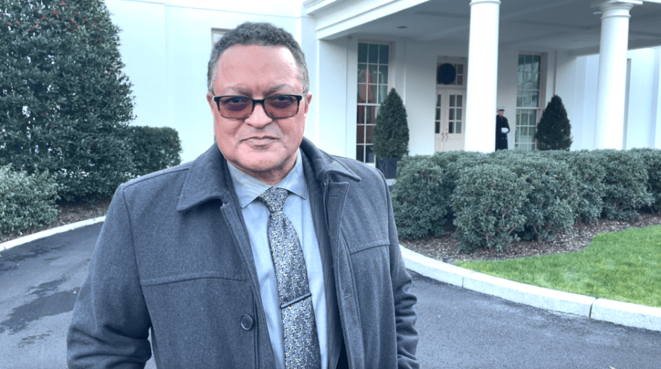 Kenneth B. Morris Jr., the multi-great grandson of Booker T. Washington and Frederick Douglass, convened other descendants of historical Black figures at the White House. (Photo by TheGrio/Gerren Keith Gaynor)