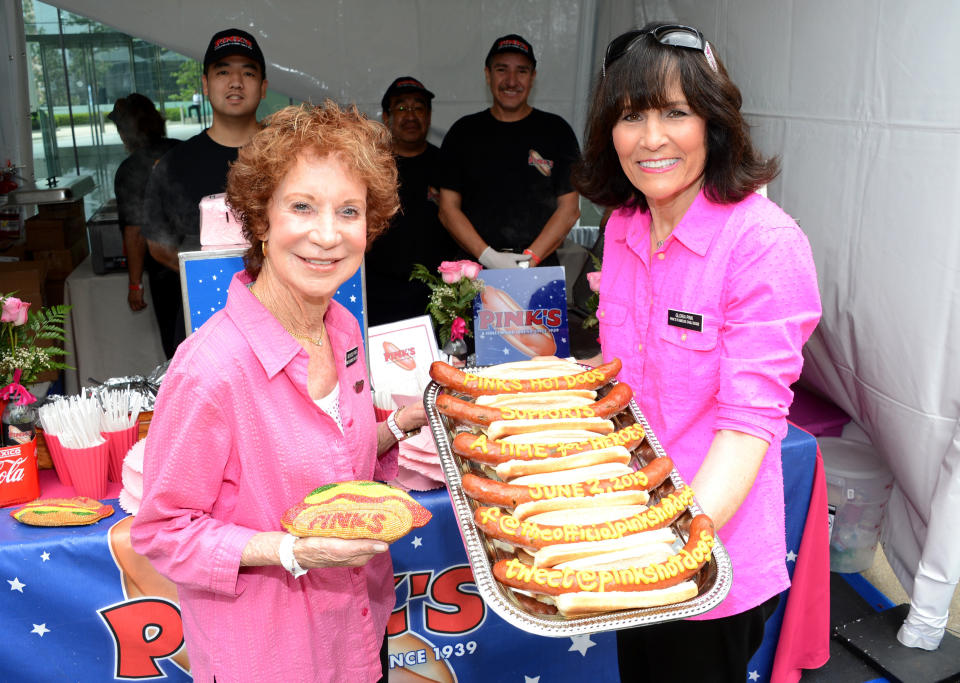 LOS ANGELES, CA - JUNE 02:  Beverly Pink (L) and Gloria Pink of Pink's Taco attend the Elizabeth Glaser Pediatric AIDS Foundation's 24th Annual 'A Time For Heroes' at Century Park on June 2, 2013 in Los Angeles, California.  (Photo by Jason Kempin/Getty Images for EGPAF)