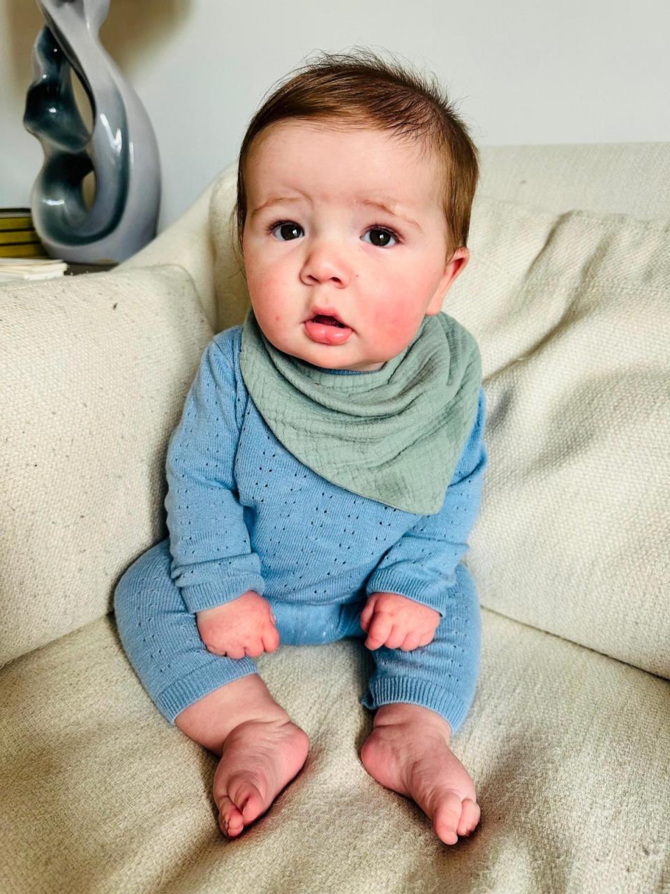 PHOTO: Chance is now five months old, and his mom Sarrah Strimel Bentley playfully calls him a “trickster.” (Courtesy of Sarrah Strimel Bentley)
