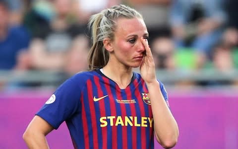  Barcelona's Toni Duggan looks dejected after the match - Credit: REUTERS