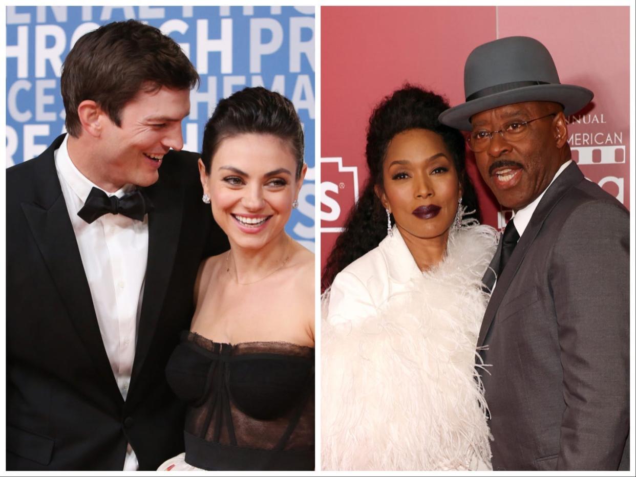 Ashton Kutcher and Mila Kunis; Angela Bassett and Courtney B. Vance