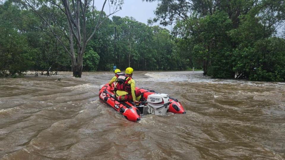 Northwest Queensland has been thrashed with even more rain with more on the way, leading to closed highways, panic buying and cancelled public transport services. Picture: Queensland FES