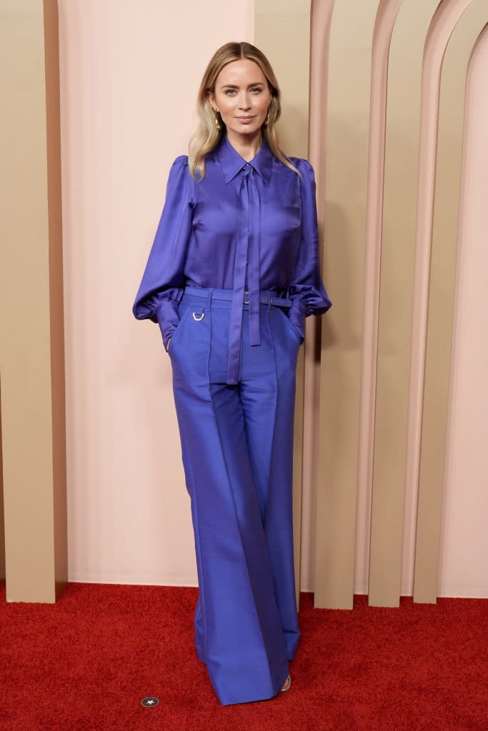 Emily Blunt attends the 96th Oscars Nominees Luncheon at The Beverly Hilton on February 12, 2024 in Beverly Hills, California