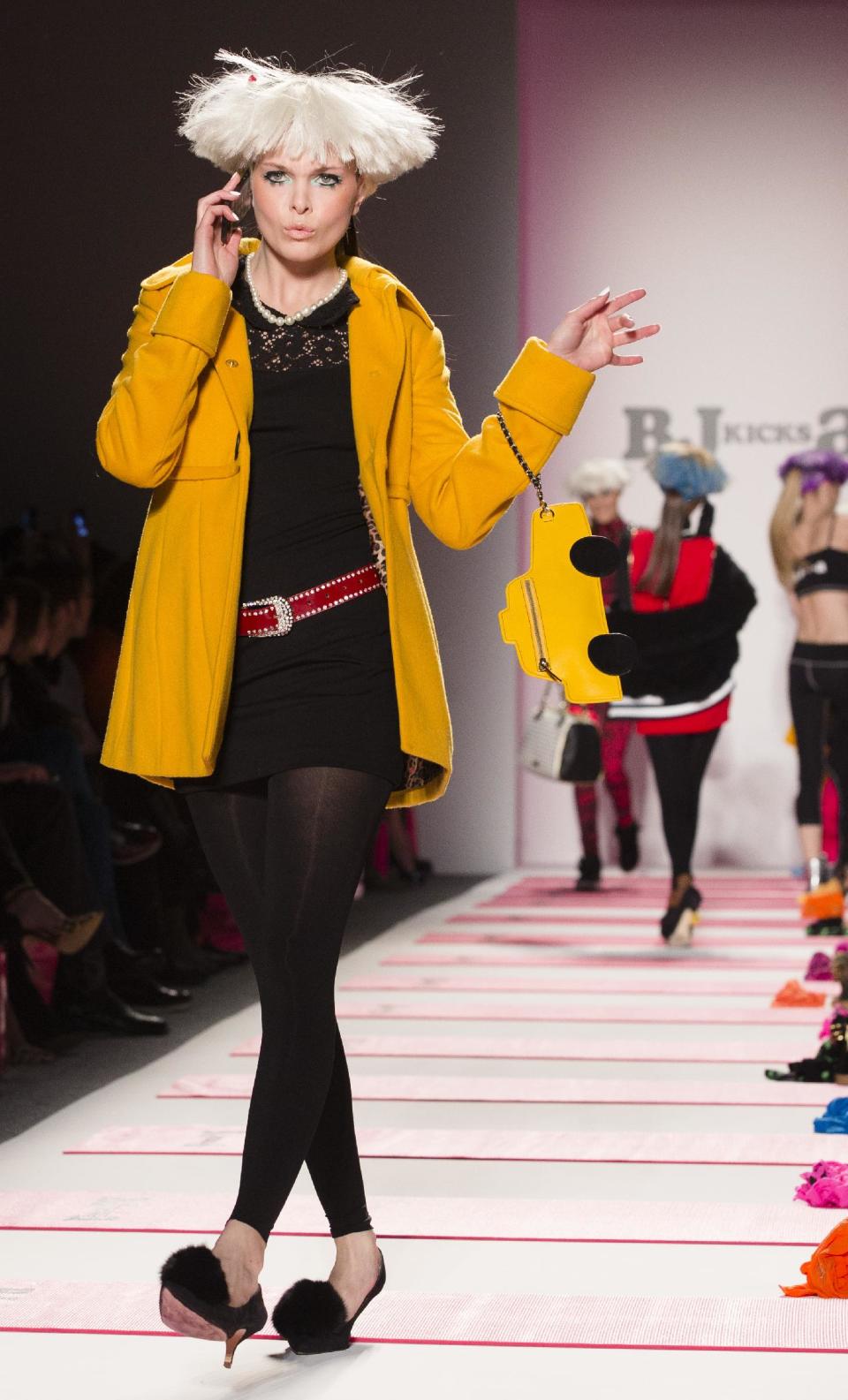 The Betsey Johnson Fall 2013 collection is modeled during Fashion Week in New York, Monday, Feb. 11, 2013. (AP Photo/John Minchillo)