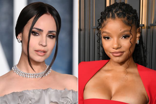 Karwai Tang/WireImage; Jon Kopaloff/WireImage Sofia Carson and Halle Bailey