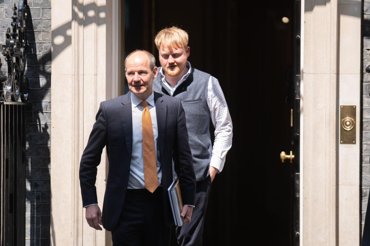 Kaleb Cooper and Charlie Ireland outside No10