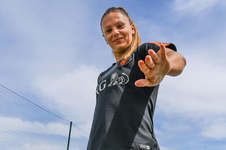 Lieke Martens of Netherlands women during a training session prior to the FIFA Women's World Cup France 2019 group E match between The Netherlands and Canada at Centre de Vie Raymond Kopa on June 18, 2019 in Bétheny, France(Photo by VI Images via Getty Images)