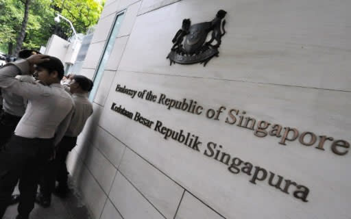 The Singapore embassy in Jakarta. (AFP photo)