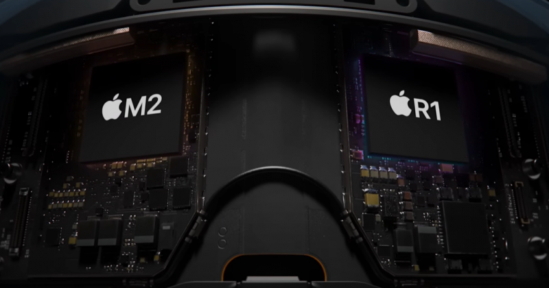 Apple Vision Pro 搭載M2和R1晶片。（圖／翻攝自Apple Youtube頻道）