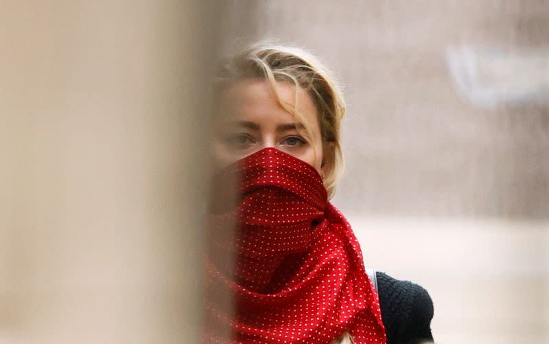 La actriz Amber Heard en el Tribunal Superior de Londres