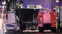 <p>The truck that crashed into a Christmas market, close to the Kaiser Wilhelm memorial church. Photo: Clemens Bilan/EPA via AAP</p>