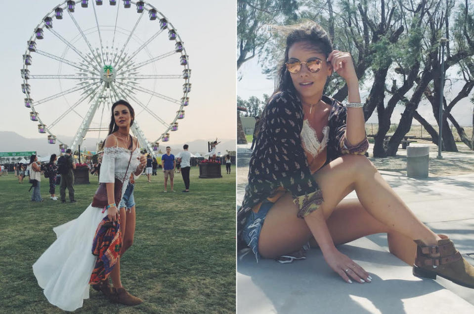 Auch Janina Uhse wollte das Coachella-Flair dieses Jahr unbedingt vor Ort miterleben. Den kalifornischen Lifestyle genoss der „GZSZ“-Star allerdings nicht nur auf dem Festivalgelände, sondern auch … (Bilder: Instagram/janinauhse)