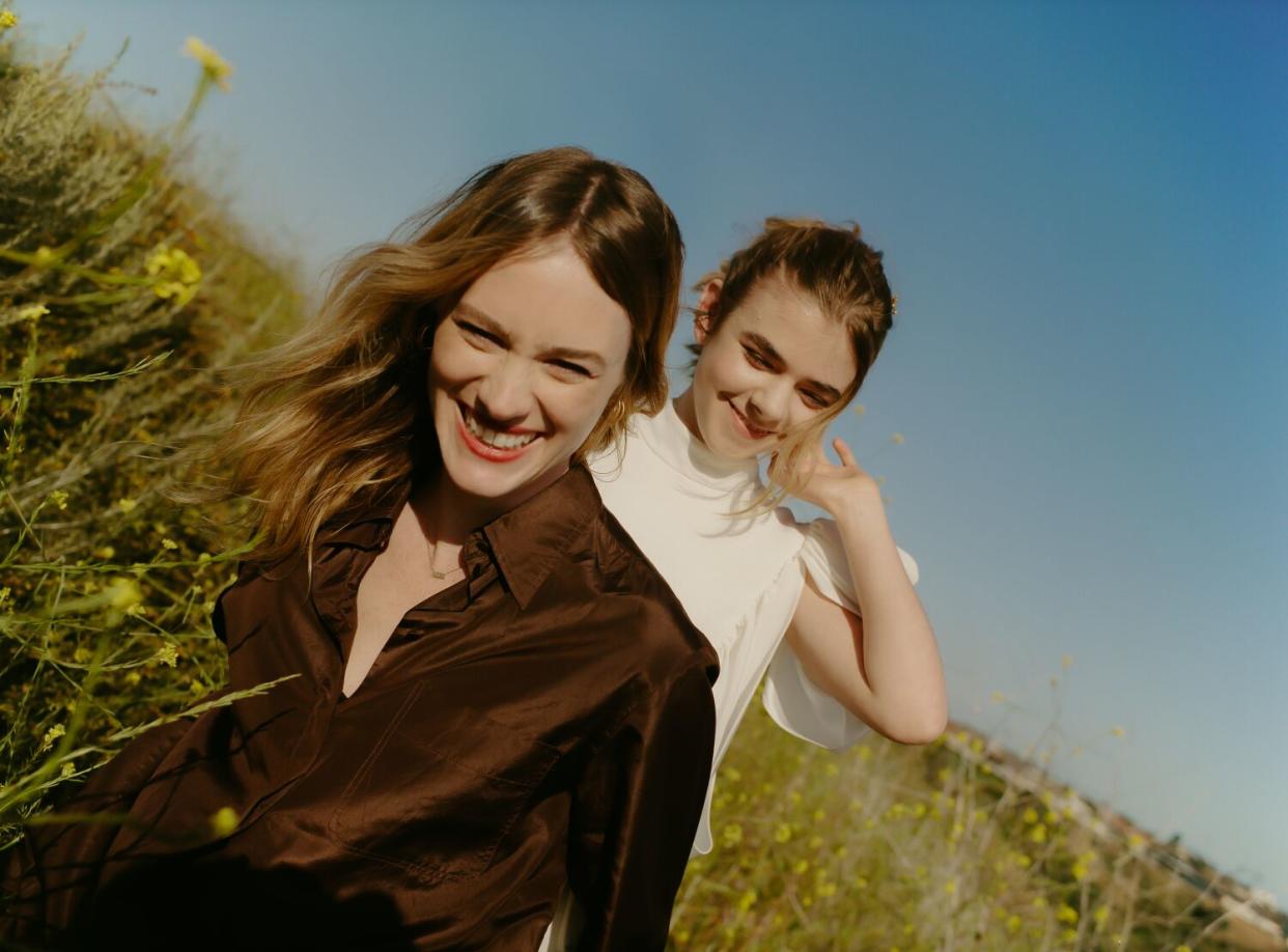 Two women in a field