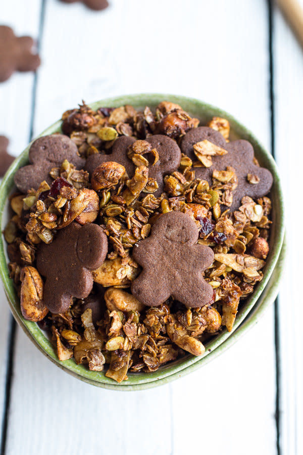 <strong>Get the <a href="http://www.halfbakedharvest.com/gingerbread-boy-granola/" target="_blank">Gingerbread Boy Granola recipe</a> from Half Baked Harvest</strong>