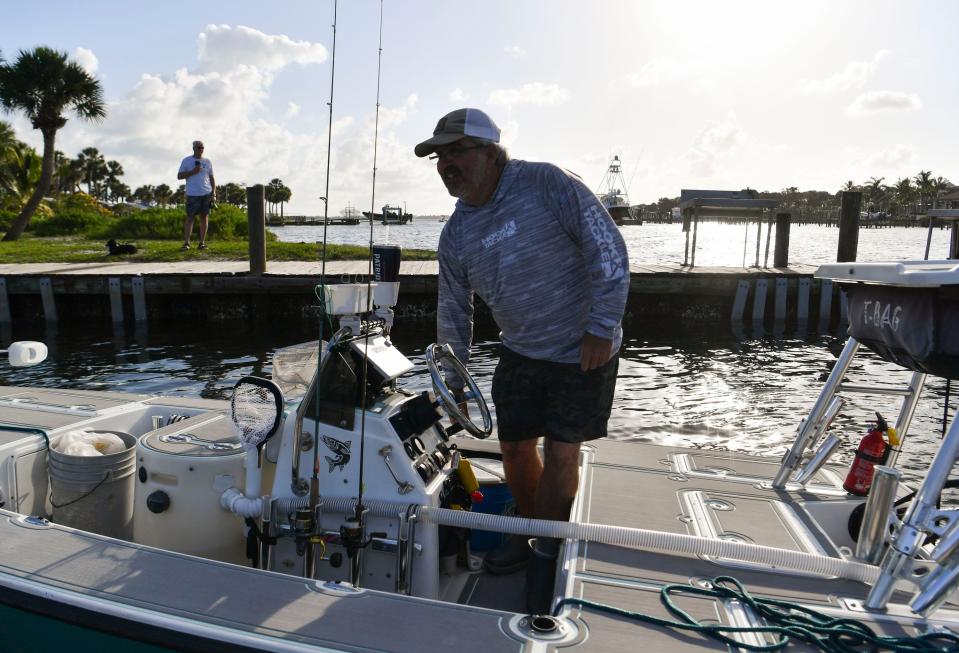 George LaBonte, of Hobe Sound, launches from Martin County's busiest boat ramp in Sandsprit Park on Friday, April 21, 2023. 