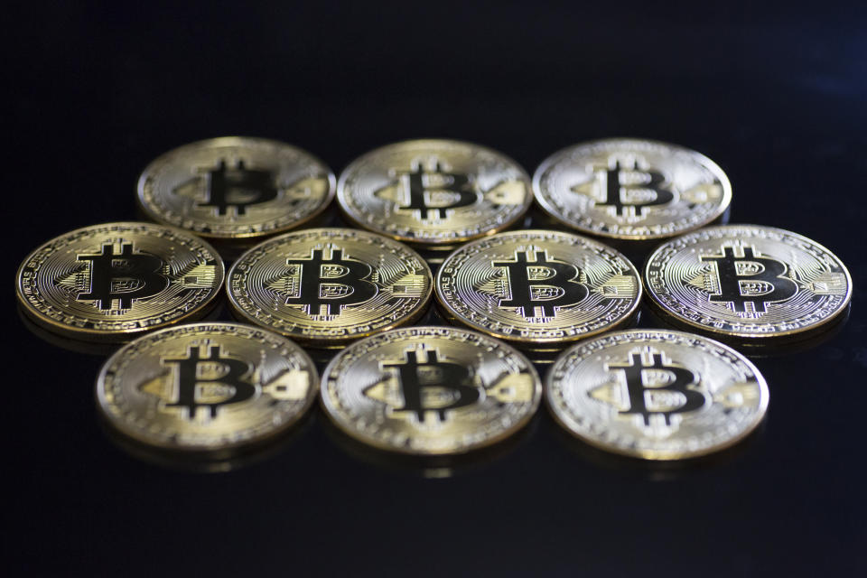 TOKYO, JAPAN - JUNE 05: In this photo illustration visual representations of the digital currency Bitcoin are seen on June 5, 2019 in Tokyo, Japan. Former Mt. Gox Chief Executive Officer Mark Karpeles held a press conference at the Foreign Correspondents' Club of Japan today. Mt. Gox, once the world largest cryptocurrency exchange, collapsed in 2014 after the hacking of 650,000 bitcoins. Karpeles was arrested in 2015 and held for 11 months without bail on three criminal charges. (Photo by Tomohiro Ohsumi/Getty Images)