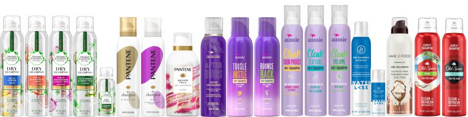 P&G dry shampoo products included in the recall.