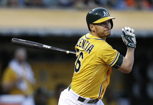 Danny Valencia is headed to Seattle after being traded by the A's. (AP)