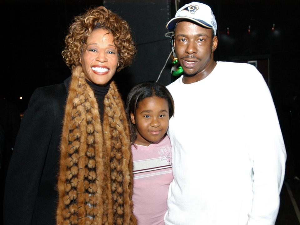 Whitney Houston, daughter Bobbi Kristina and Bobby Brown