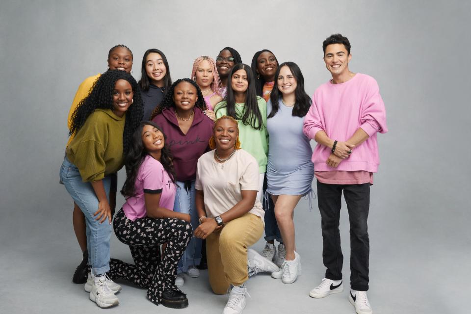 Actor and brand ambassador Darren Barnet, far right, poses with the recipients of the fourth annual Pink With Purpose Project scholarship. - Credit: Courtesy Photo