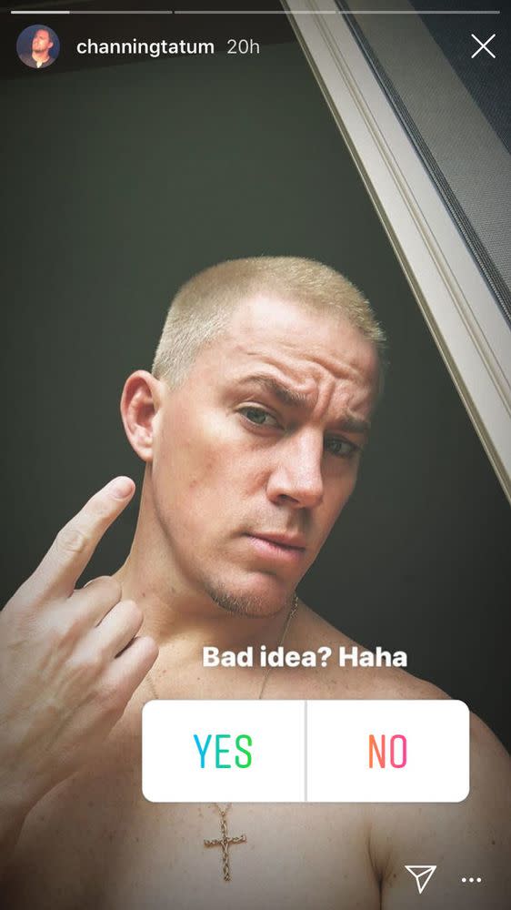 Channing Tatum dyed his hair platinum blonde. See the actor's dramatic new hair color here.