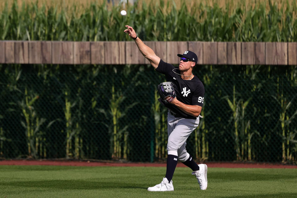 Image: Aaron Judge, MLB at Field of Dreams - Chicago White Sox v New York Yankees (Stacy Revere / Getty Images)