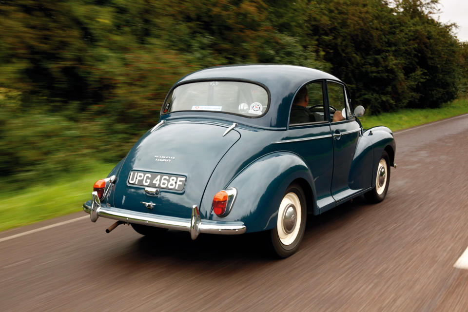 <p>The Minor became truly iconic and ubiquitous on UK roads. Produced for nearly 25 years, it was the first British car to sell over one million examples – <strong>1.4 million</strong> to be precise. Steering and handling were impressive for the time, though it was let down by sedate performance even by the standards of the time. The Minor later spawned van, estate and convertible versions.</p>