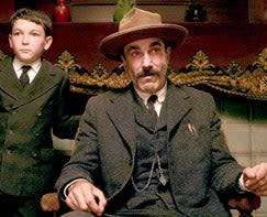 Striking it rich: Daniel Day-Lewis as an oil prospector with Dillon Freasier in There Will Be Blood. Day-Lewis has received ecstatic reviews