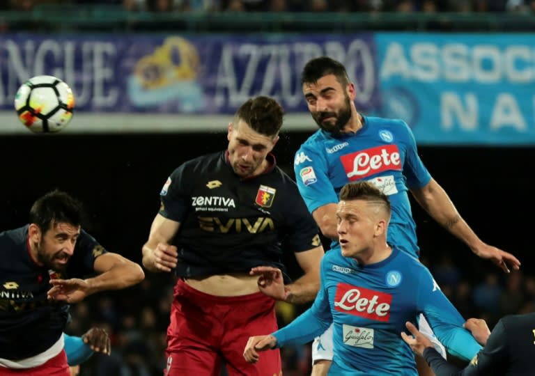 Raul Albiol headed home a crucial winner for Napoli as they closed the gap to Juventus to two points