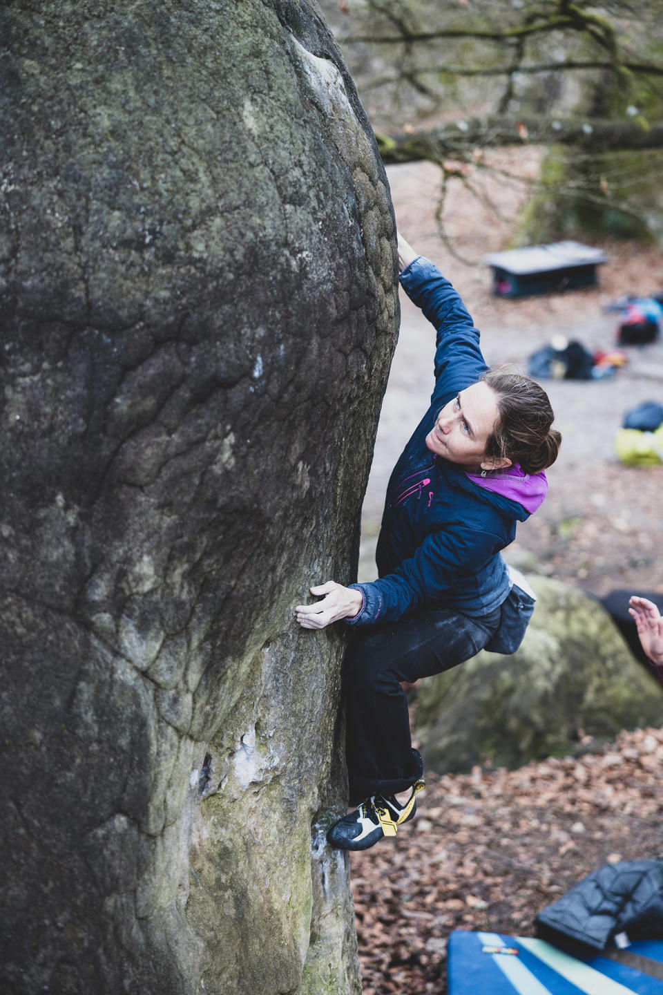 Beth Rodden climbing a boulder  (Courtesy Ryan Moon)