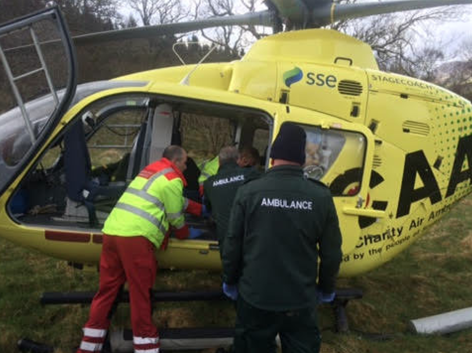 <em>Airlifted – Kevin was airlifted to hospital to undergo surgery</em>