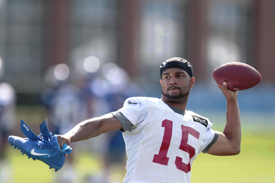 Giants WR Golden Tate is appealing his 4-game league suspension. (Vincent Carchietta-USA TODAY Sports)