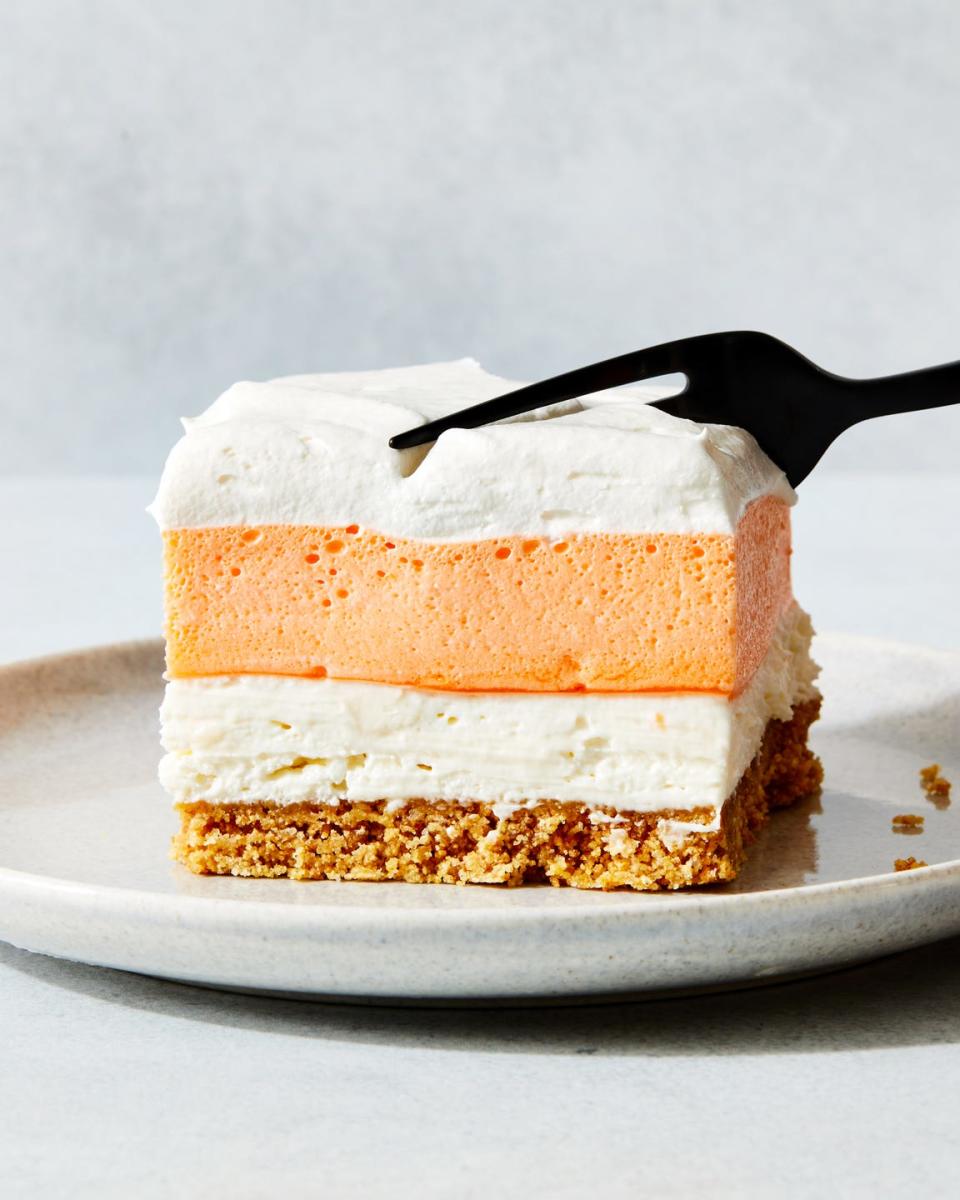 orange creamsicle bars with a graham cracker crust