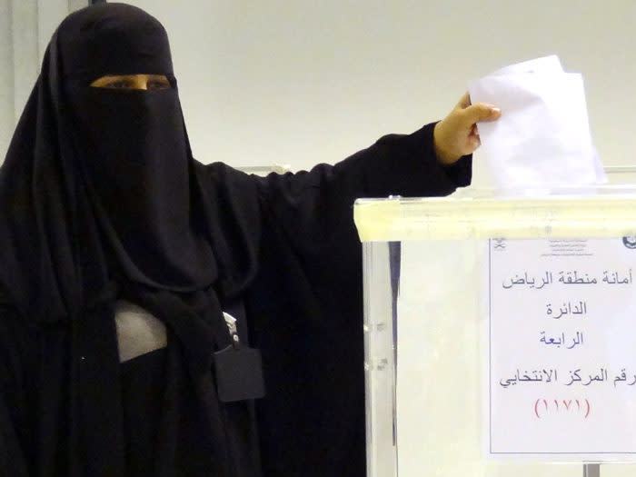 Photo of Saudi Women Voting in Elections