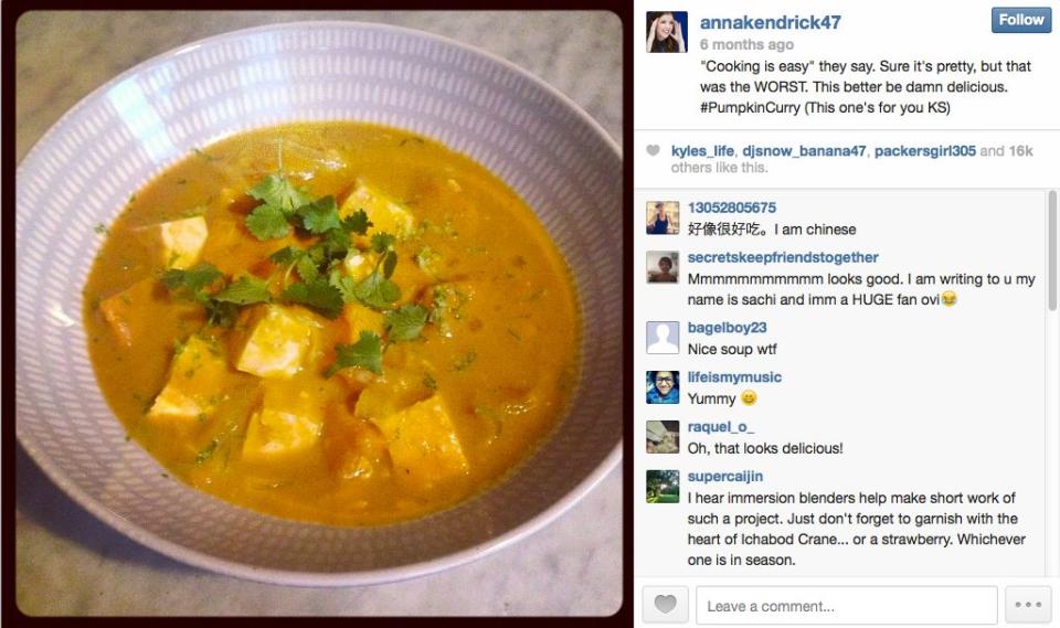 Kendrick whipped up this pumpkin curry. Is there anything she can't do?
