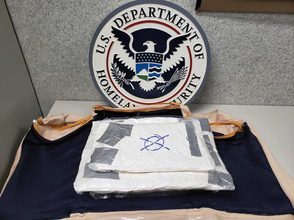 Xavier E. Ramirez, 23, is charged with felony possession and trafficking of cocaine after U.S. Customs and Border Protection said its officers noticed a bulge in his shirt that turned out to be cocaine on July 17, 2021.