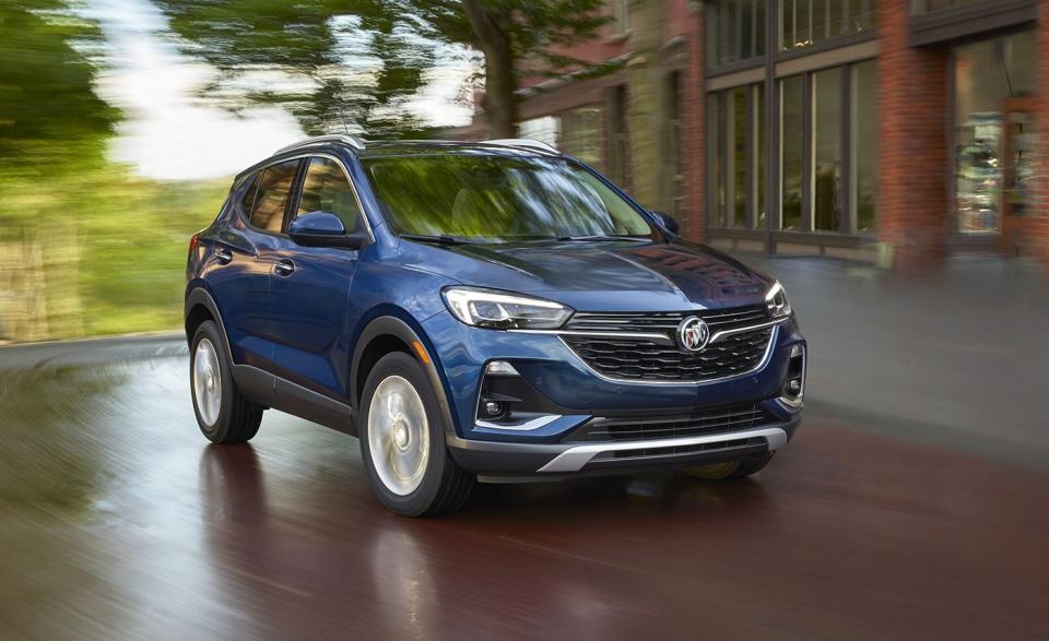 <p>Buick's newest crossover, the <a href="https://www.caranddriver.com/buick/encore-gx" rel="nofollow noopener" target="_blank" data-ylk="slk:Encore GX;elm:context_link;itc:0;sec:content-canvas" class="link ">Encore GX</a>, is the most affordable entry of this segment by $2000. It's spacious and attractive but comes up short on the luxury side of the ledger. It's the only one on the list with standard cloth seats. It has a smooth ride but we found its 138-hp and 155-hp three-cylinder powertrains to be sluggish. The Lexus UX, Volvo XC40, BMW X1, and others deliver better highway fuel economy with more horsepower. When we tested the Encore GX, it took 7.0 seconds to go from 50 to 70 mph. Still awake? Good, because despite its lack of excitement, the Encore GX's cargo space, adjustable load floor, and a fold-flat passenger seat make it a surprisingly useful commuter. </p><ul><li>Base price: $25,395</li><li>EPA Fuel Economy combined/city/highway: 30/29/31 mpg (FWD)</li><li>Rear cargo space: 23 cubic feet</li></ul><p><a class="link " href="https://www.caranddriver.com/buick/encore-gx/specs" rel="nofollow noopener" target="_blank" data-ylk="slk:MORE ENCORE GX;elm:context_link;itc:0;sec:content-canvas">MORE ENCORE GX</a></p>